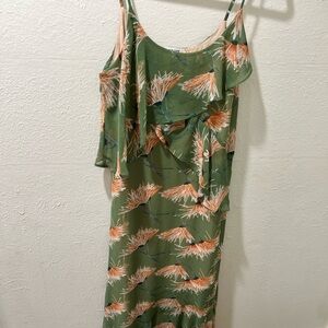 12th Tribe Green Print Dress - Medium